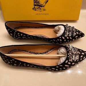 NEW! Women’s Pilcro Anthropology Mohair Polka Dot Leopard Print Flats